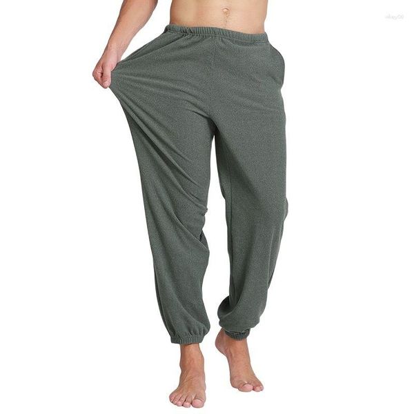 Ropa de dormir para hombres Pantalones cálidos Hombres Durmiendo 2XL 8XL Inicio Ropa casual Invierno Otoño Pantalón Elástico Grande Tamaño suelto Cintura Fondos Gruesos