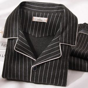 Vêtements de sommeil pour hommes coton coton masculin salon pyjamas somnifères plaid noir pijama ma 220823