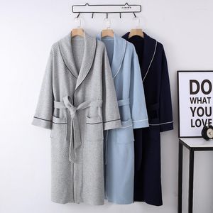 Vêtements de nuit pour hommes hiver coton robe peignoir pour hommes solide laple air épais chaud kimono chemise de nuit pyjamas amples vêtements de maison