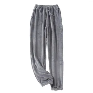 Ropa de dormir para hombre, pantalones de pijama de invierno, pantalones de lana cálidos y gruesos para dormir, pantalones de jogging de terciopelo de alta calidad, pantalones de noche coreanos para hombre