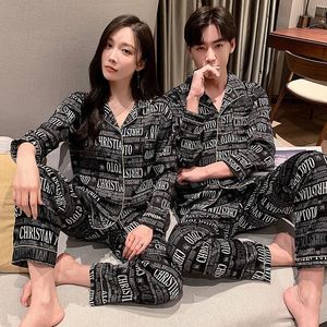 Vêtements de nuit pour hommes Hiver Soie Satin Couples Pyjamas Pour Hommes Femmes À Manches Longues Sommeil Tops Pjs Couple Maison Vêtements Costumes Pyjama Ensembles 221025