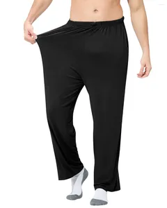 Slaapkleding voor heren Yaomei Lange pyjama's bodems Men Casual broek Drawtring Lounge broek Nachtwear ondergoed Elastische tailleband om te slapen