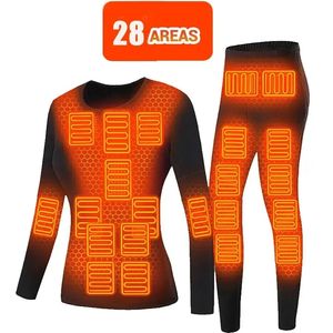 Nachtkleding voor heren Zone 28 Verwarmd winterman Verwarmd pak Ondergoed Motor USB Elektrisch aangedreven Thermische verwarming Motorbroek Heren Skiën 231127