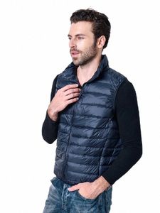 Vestes bouffantes à manches pour hommes 2023 Nouveau automne hiver duvet de canard blanc garder au chaud léger packable vers le bas gilet manteaux N6iU #