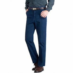 Jeans elásticos ajustados para hombres Jeans ajustados para hombres Pierna recta distraída Fi Comfort Flex Cintura Chinos Pantalones Hombres Slim Fit a1L8 #