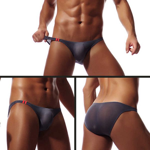 Calzoncillos suaves y transparentes para hombre, ropa interior ultrafina transpirable, Mini Bikini de verano, ropa interior convexa en U, 8 colores P0812