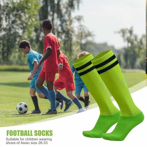 Calcetines masculinos 1 par de niños calcetines largos de fútbol spandex para niños fútbol sobre rodillas hockey de béisbol calcetines para niños calcetines al aire libre Z0227