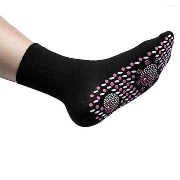 Chaussettes pour hommes 1 paire Creative Tourmaline Thérapie auto-chauffante magnétique Massage unisexe Soins des pieds