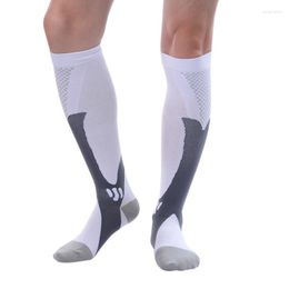 Chaussettes pour hommes 1 paire mode Compression soutien athlétique course grossesse santé Sports de plein air course cyclisme chaussette