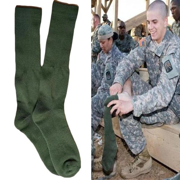 Chaussettes masculines 1 paire des hommes de randonnée de l'armée militaire sportives verts hauts