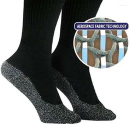 Chaussettes pour hommes 1 paire de fibres aluminisées chauffées thermiques d'hiver à 35 degrés plus épaisses Super doux confort pied chaud Ski