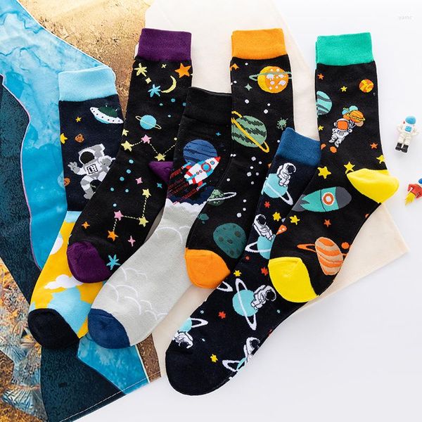 Chaussettes pour hommes 1 paire de mode Harajuku Happy Fun Fruit Hommes et femmes Rétro Designer Coton rayé