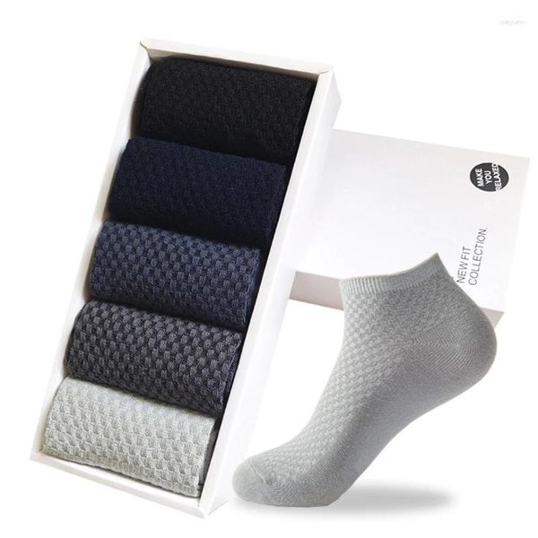 Calcetines para hombres 1 par corto para hombres Fibra de bambú Equipo de alta calidad Tobillo Casual Negocio Transpirable Compresión suave Corte bajo Masculino