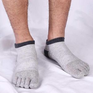 Chaussettes masculines 1 paire d'￩t￩ Men ￠ cinq doigts anti-glip invisible Mesh Sports respirants courts courte orteil