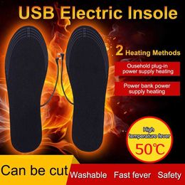 Herensokken 1 Paar USB Verwarmde schoen Inlegzolen Voet opwarming Kussen Voeten Warmer Sock Mat Winter Outdoor Sportverwarming Warm Y2209