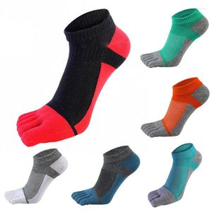 Chaussettes pour hommes 1 paires/lot chaussettes à orteils en coton-hommes garçon doux confortable respirant cinq doigts Compression maille équipage bateau