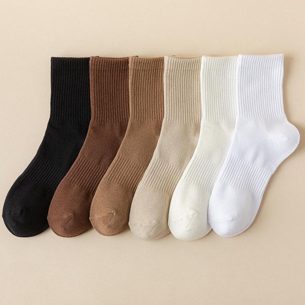 Chaussettes homme 1 paires homme Tube moyen automne hiver noir blanc pur coton chaussette hommes classique loisirs affaires basket-ball