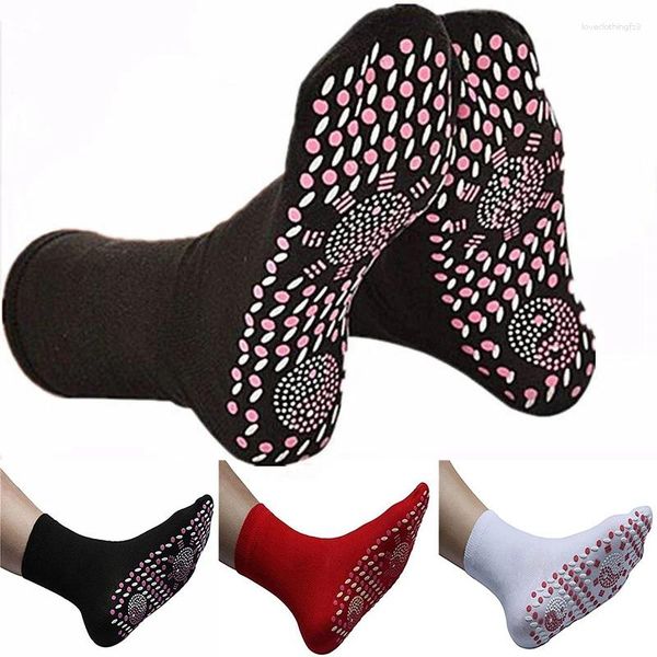 Chaussettes pour hommes 1 paires de soins de santé auto-chauffants pour femmes hommes hiver élastique thermique amincissant chaussette courte unisexe massage des pieds chaud