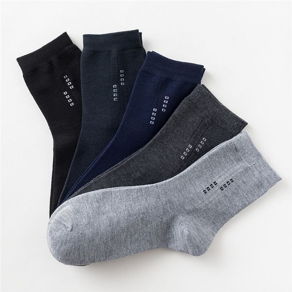 Chaussettes pour hommes 10 paires printemps été automne hiver coton fibre de bambou qualité affaires décontracté sueur déodorant chaussette moyenne