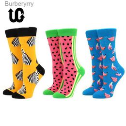 Chaussettes pour hommes 10 paires Lot Pack Hommes Femmes Couples Amant Nouvelle Arrivée Rhombus Animal Géométrie Dessin Animé Fruits Alimentaire Dot Coton HappyL231016