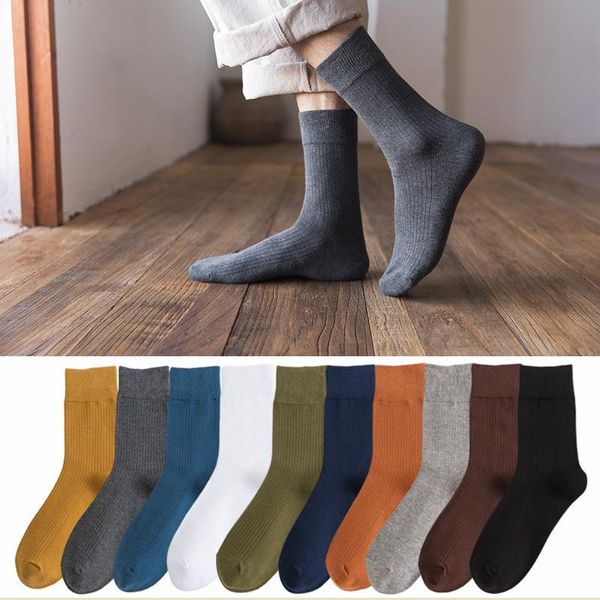 Chaussettes Homme 10 Paires Chaussettes Blanc Haute Coton Cadeaux Pour Hommes Affaires Coloré Harajuku Style Vert En Vrac