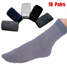 Calcetines para hombres 10 pares de verano hombres antideslizante absorbente suave fino transpirable transparente moda seda medias de alta elasticidad