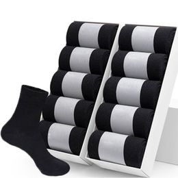 Chaussettes pour hommes 10 PairsLot Haute Qualité Coton Noir Affaires Respirant Automne Hiver Homme Cadeau Sox PLus Taille40-45 221027