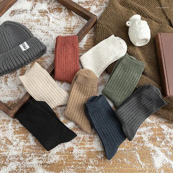 Calcetines para hombres 10 piezas 5 pares hombres largos sudor-absorbente manguera de color sólido