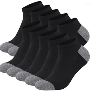 Chaussettes pour hommes 10 paires mode coton respirant confortable cheville été couleur bloc bateau confortable coupe basse