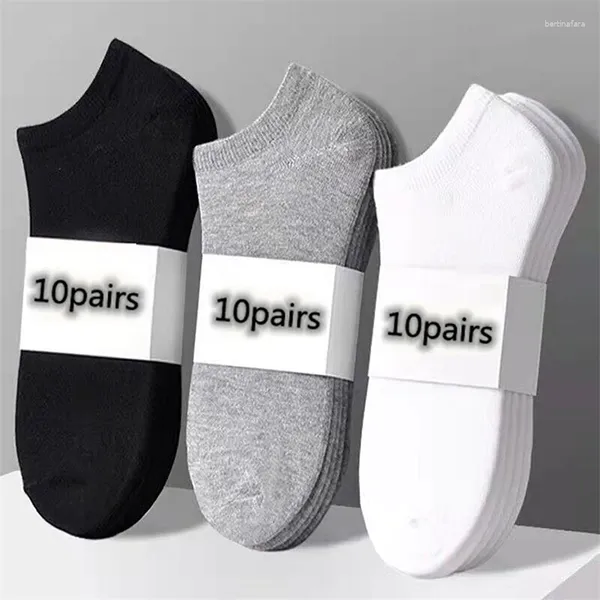 Chaussettes pour hommes 10 paires / basses noires et blanches grises respirantes courtes de sport pour femmes EU37-43