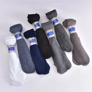 Chaussettes pour hommes 10 paires/bas de glace minces pour hommes été respirant décontracté couleur unie élastique soie Cool mi-tube affaires