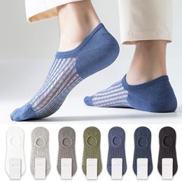 Herensokken 10 paar Zomer Siliconen Antislip Casual Ademend Mesh Onzichtbare Sok Ultradunne Hoge Kwaliteit Elastische Mannen Sokken