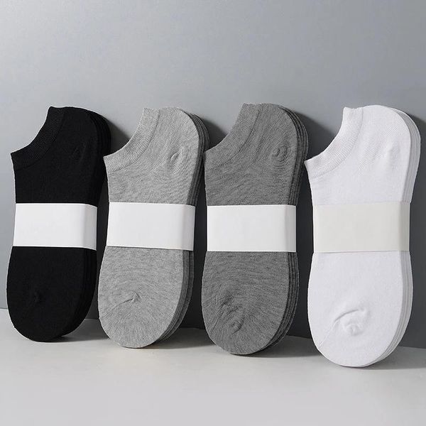 Chaussettes pour hommes 10pcs 5 paires coupe basse hommes été noir blanc gris respirant coton sport byecle équitation mâle court décontracté femmes hommeshommes