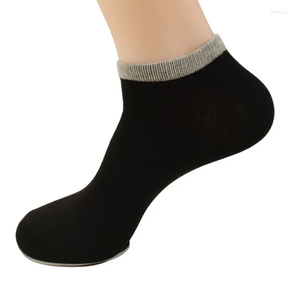 Chaussettes pour hommes 10 pièces 5 paires hommes noir gris marque pantoufles bouche peu profonde invisible blanc mince coton cheville Meias Calcetines