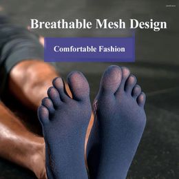 Chaussettes pour hommes 1pair respirant cinq orteils orthopédiques compression féminine à ultra basse coupe avec onglet en gel