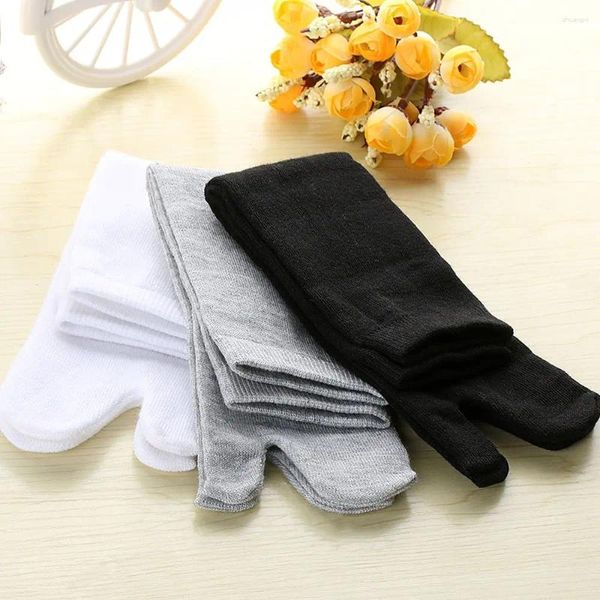 Chaussettes masculines 1pair japonais deux orteils hommes et femmes kimono flip flop sandal divisé ninjia blanc noir greytabi