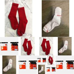 Herensokken 2 paar/ Packfashion Casual Cotton Ademend met 3 kleuren Skateboard Hip Hop Sock Sports Drop Delivery Apparel ondergoed Dhiya