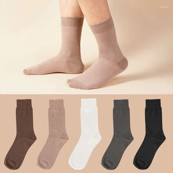 Chaussettes pour hommes 2 paires/lot épais hiver chaud longs pieds en coton couleur Pure haute qualité mode Harajuku homme Couples mi baignoire chaussette