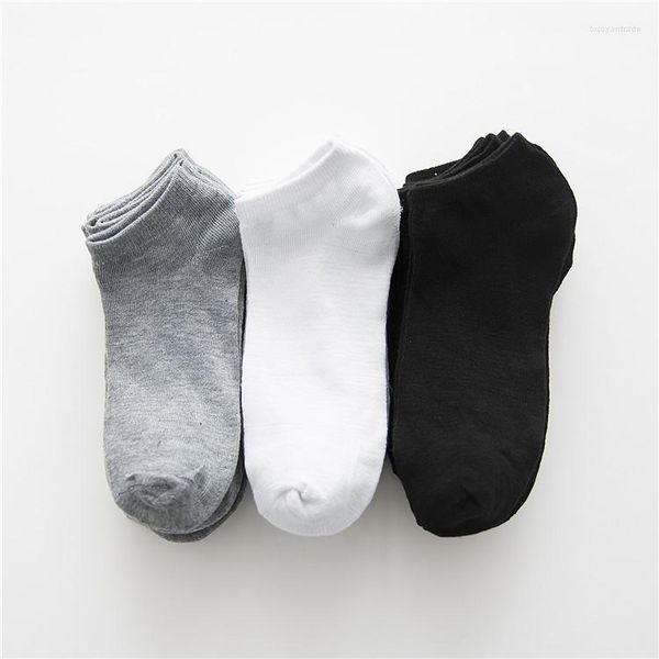 Chaussettes pour hommes, Style à la mode, confortables, Tube court en coton, couleur unie, Sport, 3 paires/pack, 2022