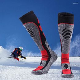 Chaussettes pour hommes 2022 hiver long tube ski randonnée hommes épaissir rehausser femmes serviette bas neige calcetines de compression lote