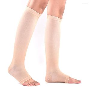 Chaussettes pour hommes 2022 Femmes Hommes Unisexe Open Toe Genou High Leg Support Warmer Relief Bas d'extérieur