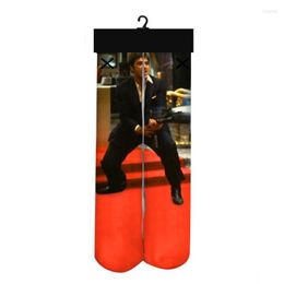 Herensokken 2023 Hip Hop Men/Women 3D Gedrukte film Scarface Unisex Cotton High Funny 983 American Crime Film Drop