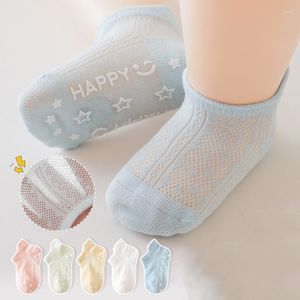 Chaussettes pour hommes 2023 été bébé coton mignon couleur unie mince maille courte respirant antidérapant Trampoline bateau pour enfants