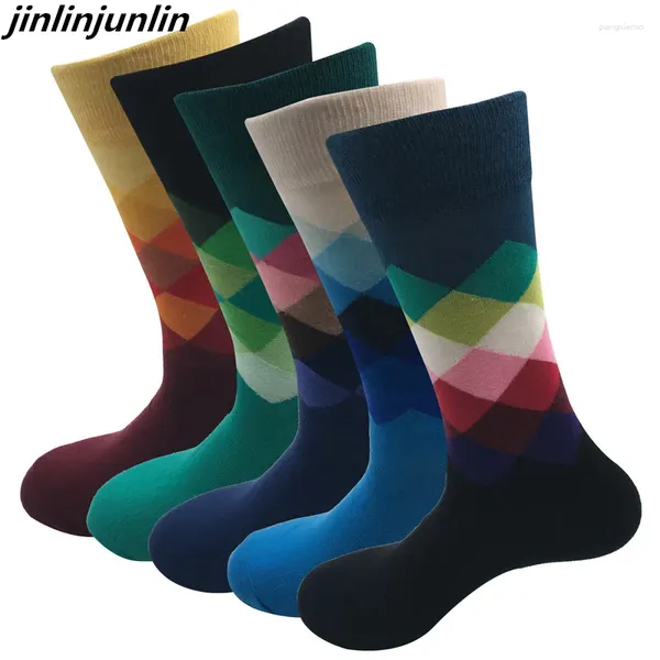 Chaussettes masculines 2024 transfrontalières spécifiquement pour les bas de tube en gros coton diamant en gros