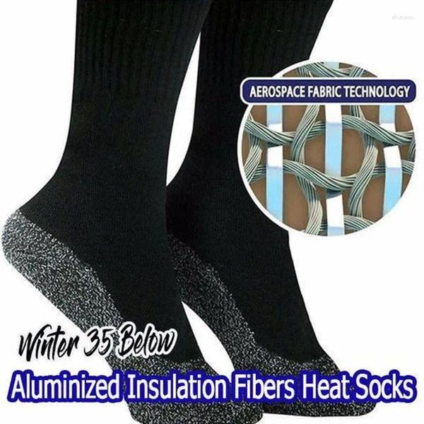 Chaussettes masculines 2024 Dropshiping hiver 35 sous les fibres aluminisées Gardez les pieds au chaud et secs hommes femmes femmes chaussettes en fibre d'aluminium cadeau Noël