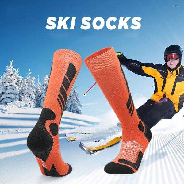 Chaussettes pour hommes 2024 hiver adulte coton thermique ski hommes femmes chaud extérieur snowboard cyclisme ski sport thermochaussettes football