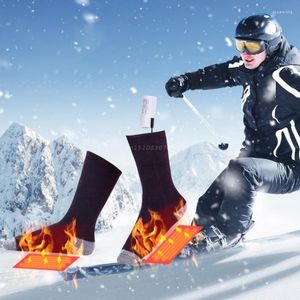 Chaussettes pour hommes 2200/4000mAh hiver chauffant hommes femmes chauffage thermique chauffe-pieds bas électriques avec 3 niveaux de température