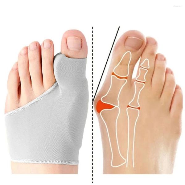 Calcetines para hombres 2pcs 1 pinza gris hallux valgus bunion corrector ortics pies pies ajustador de pulgar de hueso calcetín de corrección de pedicura