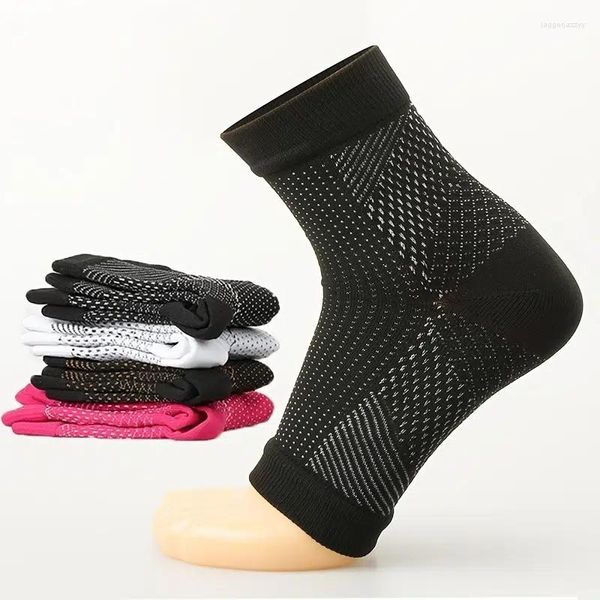 Chaussettes pour hommes 2 pièces pied extensible Anti-Fatigue Compression cheville soutien manchon Circulation soulagement douleur Sport course Yoga chaussette femmes