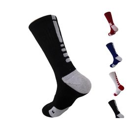 Heren Sokken 2Pcsis1Pair Usa Professionele Elite Basketbal Badstof Lange Knie Atletische Sport Mannen Mode Compressie Thermische Winter Whol Dhntm